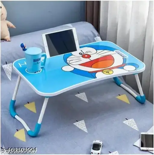 Doraemon Foldable Kids Study Table with Cup & Tablet Holder – Lightweight & Durable